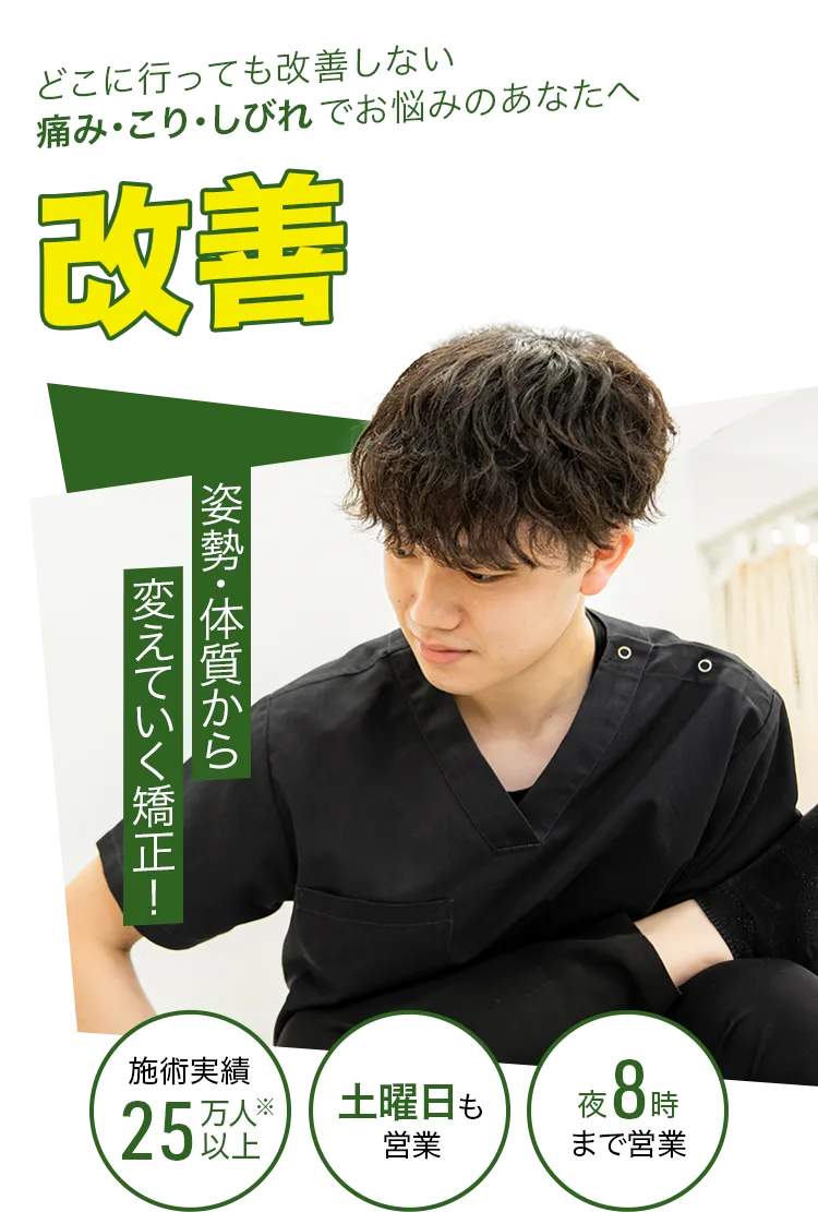 どこに行っても改善しない痛み・こり・しびれでお悩みのあなたへ
